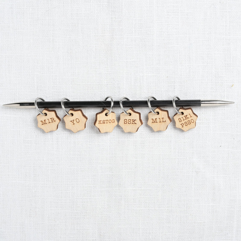 Katrinkles Wood Stitch Markers, Increase/Decrease