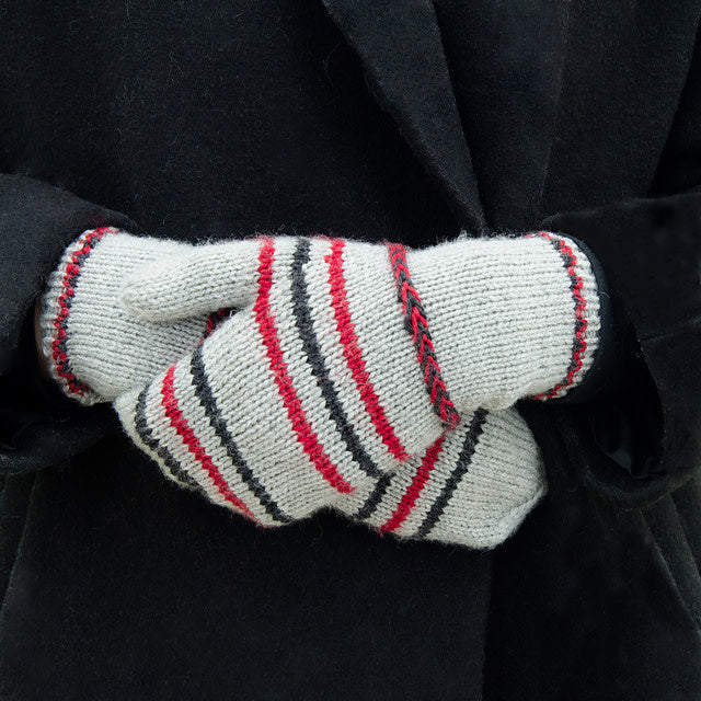 Braided Striped Mittens