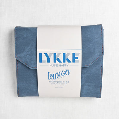 Lykke Indigo 6" Interchangeable Crochet Hook Set, Blue Denim Case