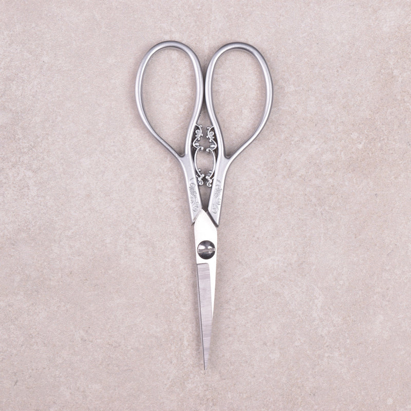 Floral Teardrop Scissors, Silver