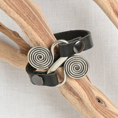 JUL Designs Women's Wealth Double Wrap, Double Snap Cuff, Black