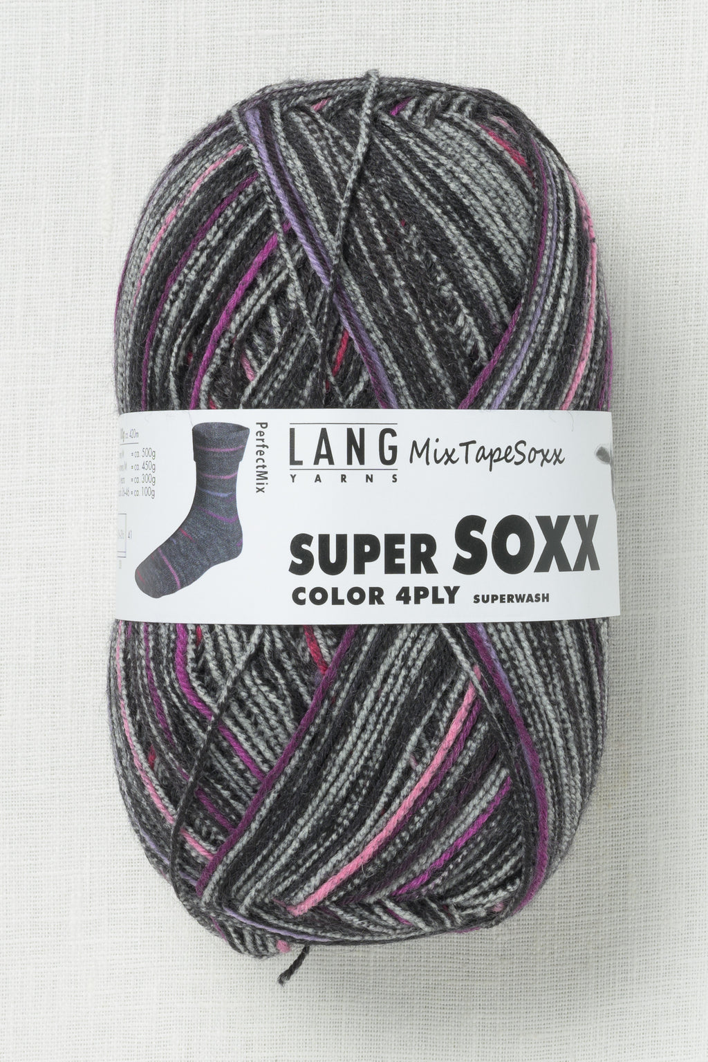Lang Yarns Super Soxx Color 454 Perfect Mix