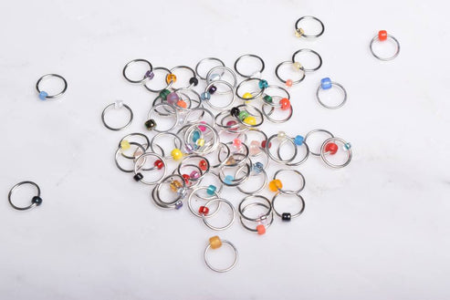 Suann Stitches Beaded Ring Stitch Markers, 10 ct. Fits up to US 10.5 (6.5mm)