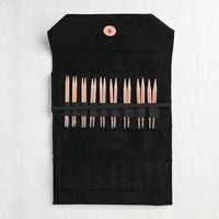 Lykke Cypra Copper 3.5" Interchangeable Circular Needle Set, Black Vegan Suede Case