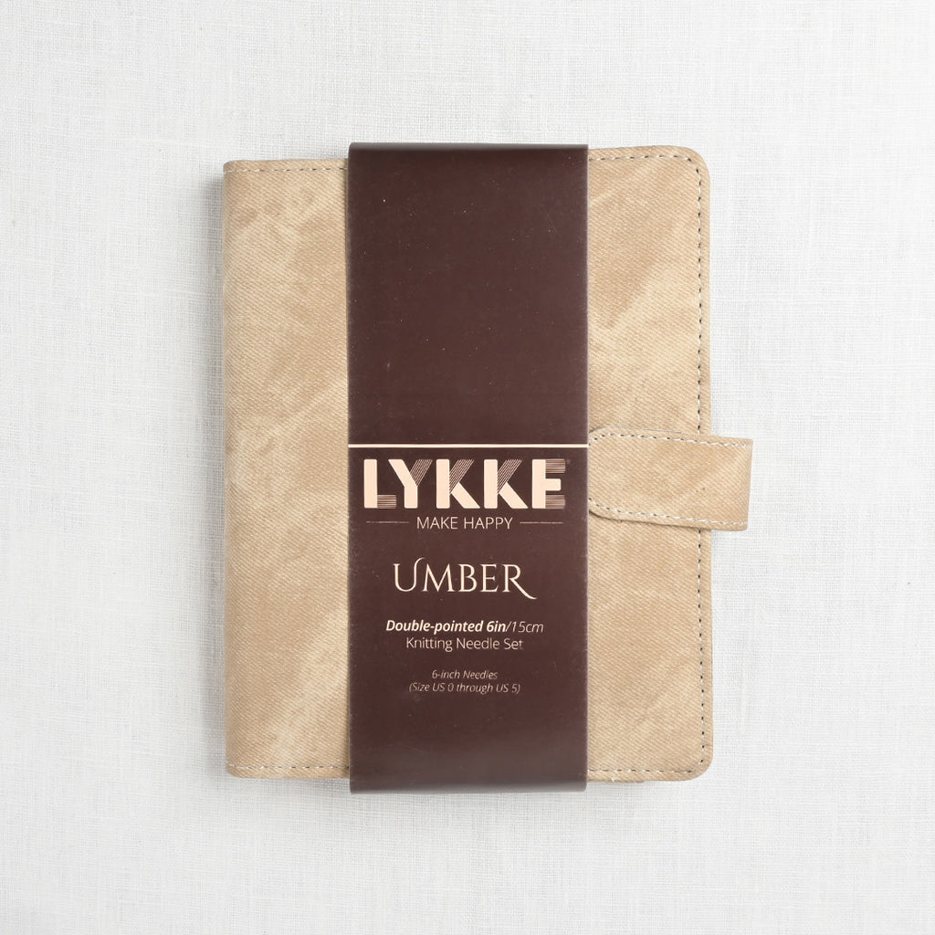 Lykke Umber 6" Double Point Needle Set, US 0-5, Umber Denim Case