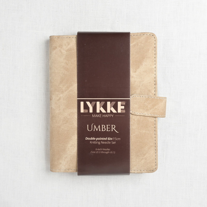Lykke Umber 6" Double Point Needle Set, US 0-5, Umber Denim Case