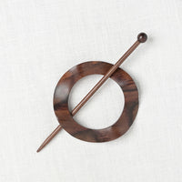 JUL Designs Classic Waves Shawl Pin, Rosewood