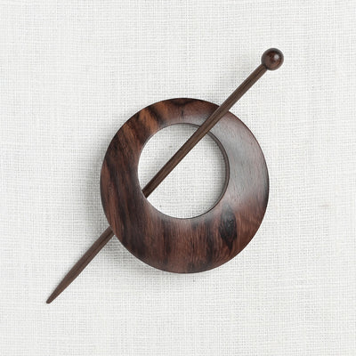 JUL Designs Classic Off Center Shawl Pin, Rosewood