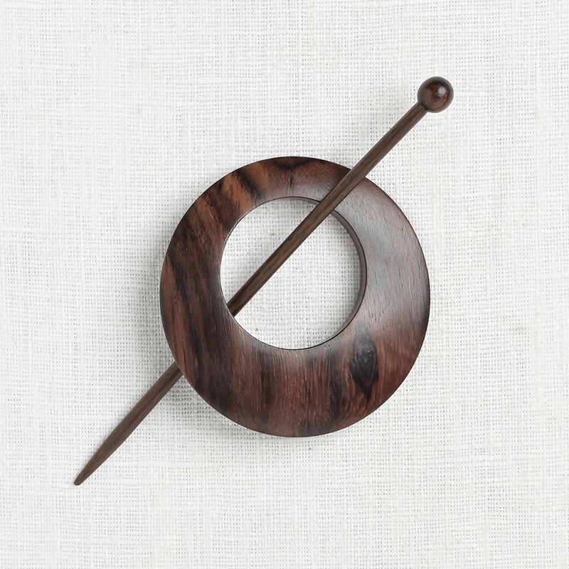 JUL Designs Classic Off Center Shawl Pin, Rosewood
