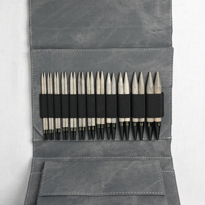 Lykke Driftwood 5" Interchangeable Circular Needle Set, Grey Denim Case