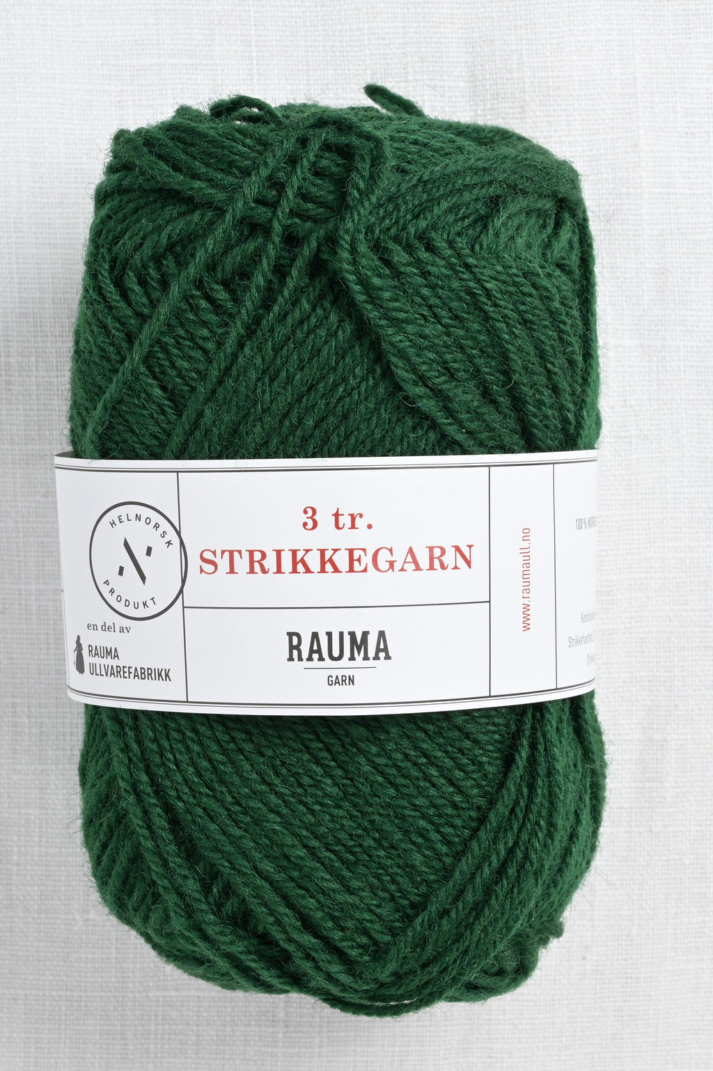 Rauma 3-Ply Strikkegarn 123 Deep Green