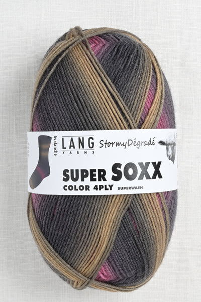 lang yarns super soxx color 334 avalanche