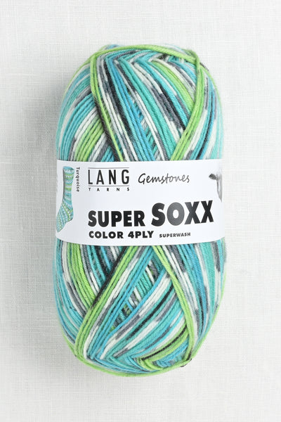 lang yarns super soxx color 387 turquoise