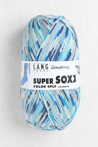 lang yarns super soxx color 390 aquamarine