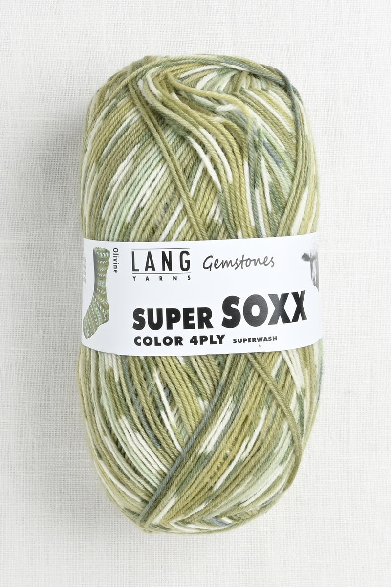lang yarns super soxx color 392 olivine