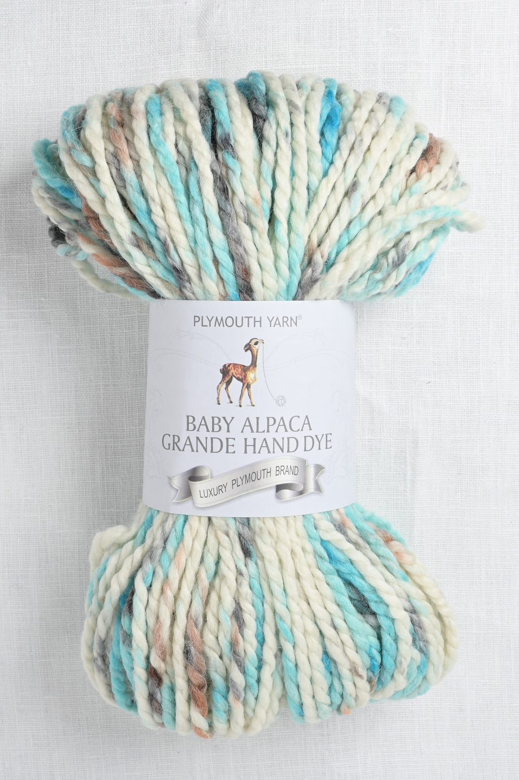 plymouth baby alpaca grande hand dye 142 white turquoise speckle