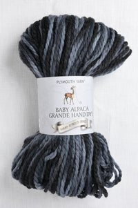 plymouth baby alpaca grande hand dye 29 black grey mix