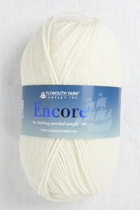 plymouth encore worsted 146 winter white