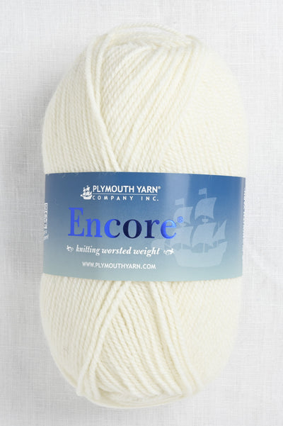plymouth encore worsted 146 winter white