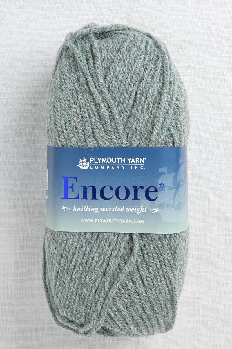 plymouth encore worsted 678 greenfrost mix
