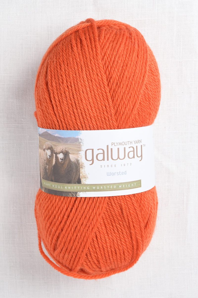 plymouth galway worsted 91 clementine orange