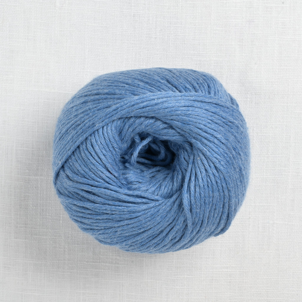 wool and the gang shiny happy cotton 21 cloudy blue