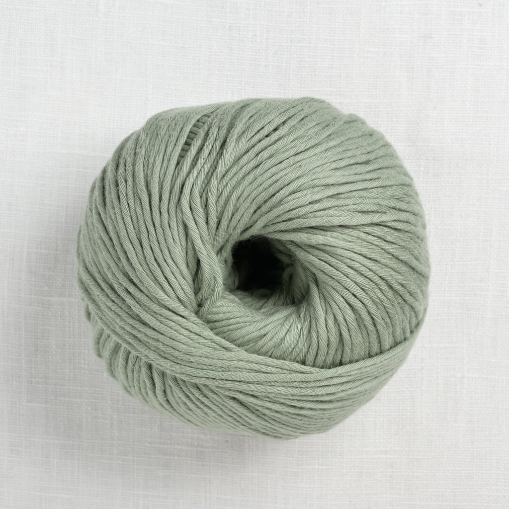 wool and the gang shiny happy cotton 33 eucalyptus green